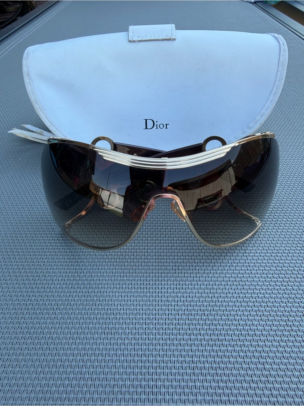 RARE 2004 Christian Dior DIORI QEPZV Y2K Shield Sunglasses + Case